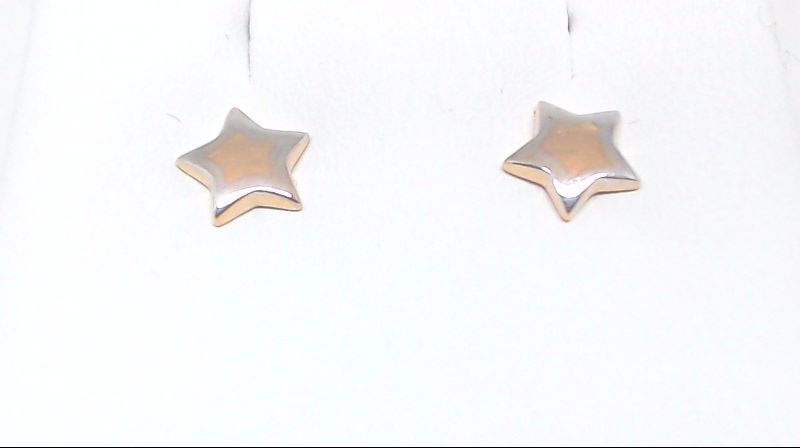 Boucles d'oreilles fixes étoiles, or 2 tons (rose/blanc) 10 carats