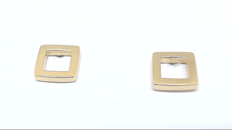 Plain yellow gold square fixed earrings - EAS-6378-J - Exclusivity