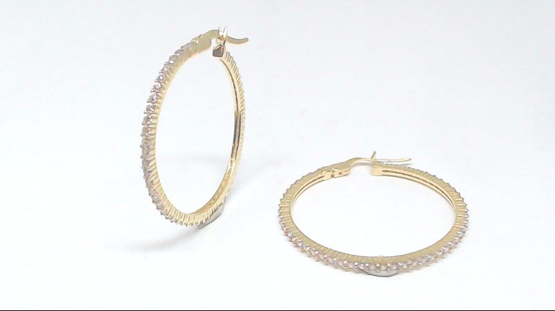 Yellow gold hoop earrings with zirconium - EAZ-69-J - Exclusivity