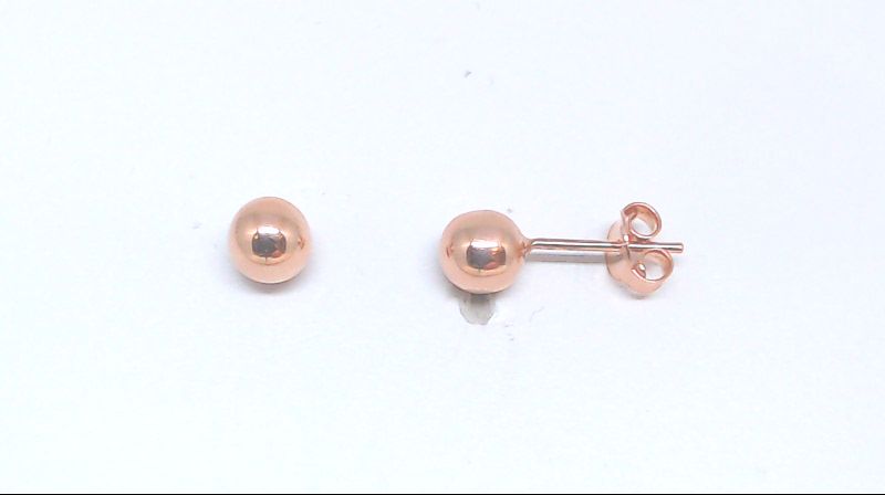 Plain rose gold fixed bead earrings - ECH-2361-R - Exclusivity