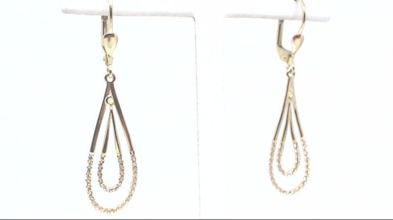 Pendant hook earrings in yellow gold zirconium - EDC01-4535-J - Exclusivity