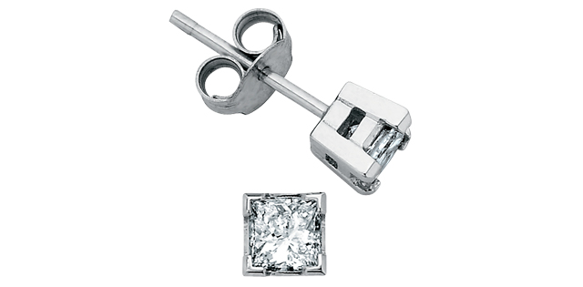 White 25 canadian diamond point earrings with certificate, vs1-2/ f - EE1229W-25 - Corona