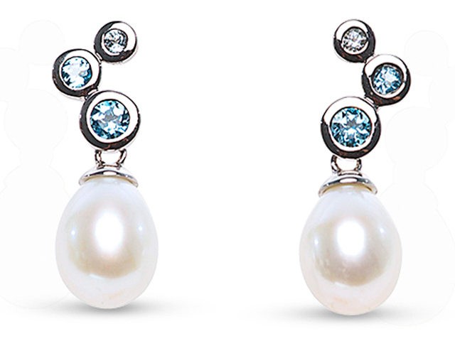 B-o argent perle eau douce 8-9 mm +cz - EF56188-A - Nishi Pearls