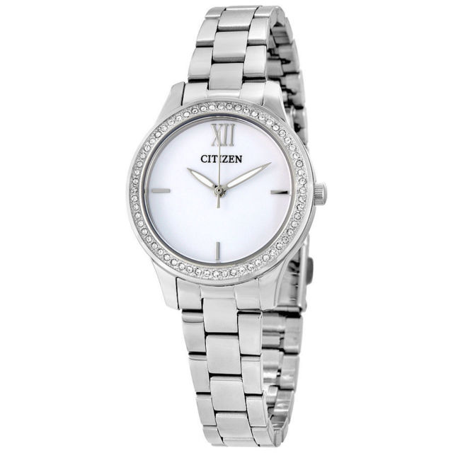 Montre acier, cristaux swarovski, fond nacré - EL3081-58A - Citizen