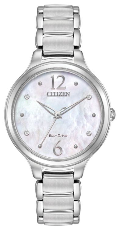 Montre eco-drive acier, fond nacré - EM0550-59D - Citizen