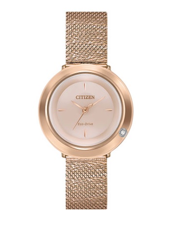 Women's pink steel 1 diamond watch