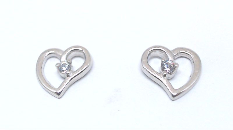 White gold heart fixed earrings in zirconium - EMDD01-1865-B - Exclusivity