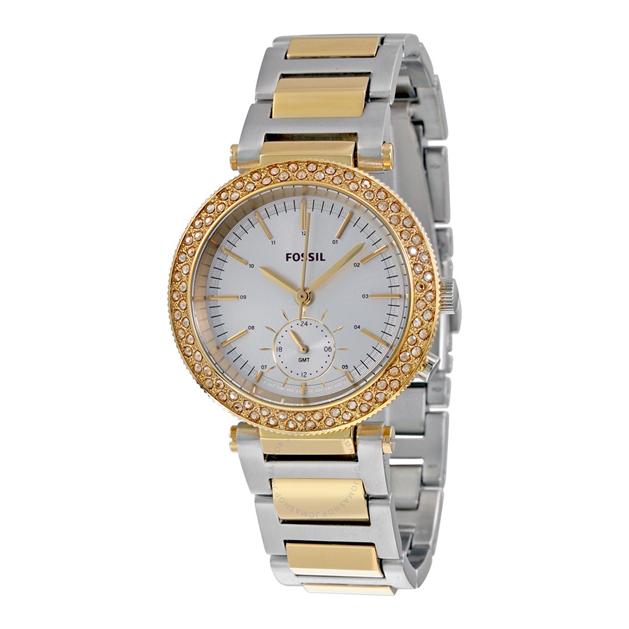 Montre femme acier 2 tons jaune