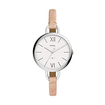 Women's steel, beige leather watch - ES4357 - Fossil