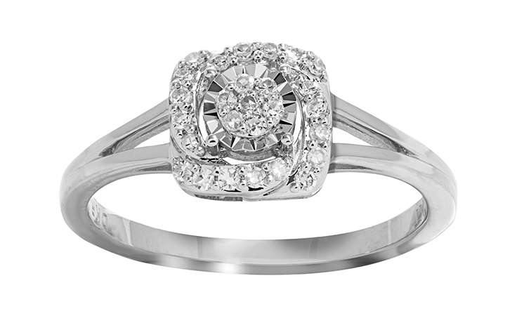 Bague femme or blanc 12 pts diamants tot - F106 - Exclusivités