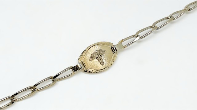 10k white gold medical bracelet 7.5in - FD76W - Exclusivity