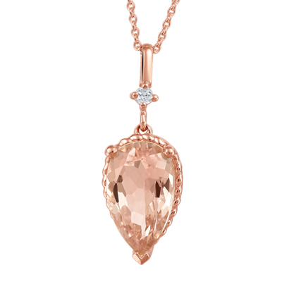 Pend r morganite 2.5 pts dia certificat - FIG2565P02-R - Beverly Hills