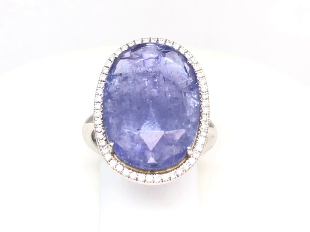 Bague or blanc, tanzanite, 28 pts dia tot - FPT1815A - Exclusivités