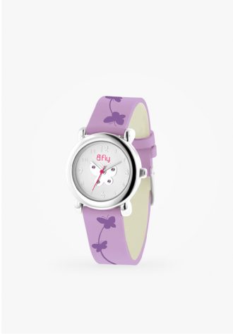 Montre pour enfant cuir mauve juin