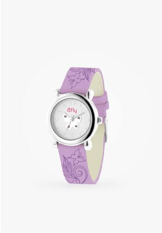 Children's purple leather june watch