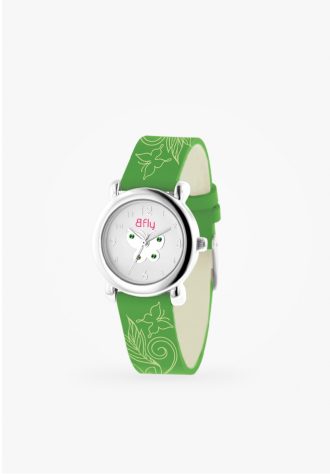 Montre pour enfant cuir vert mai fleur - GW2-MA - B Fly