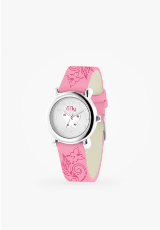 Children's rose leather oct. flower watch