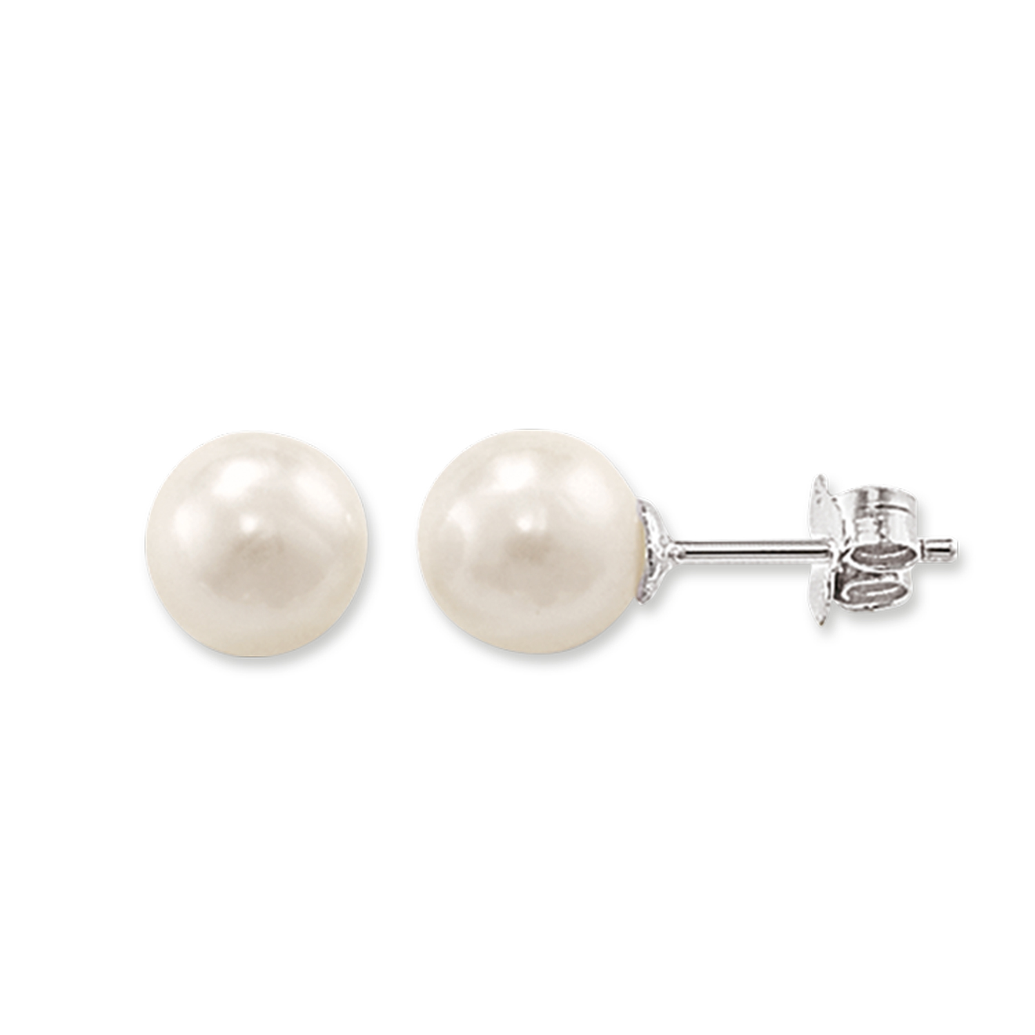 White pearls fixed earrings