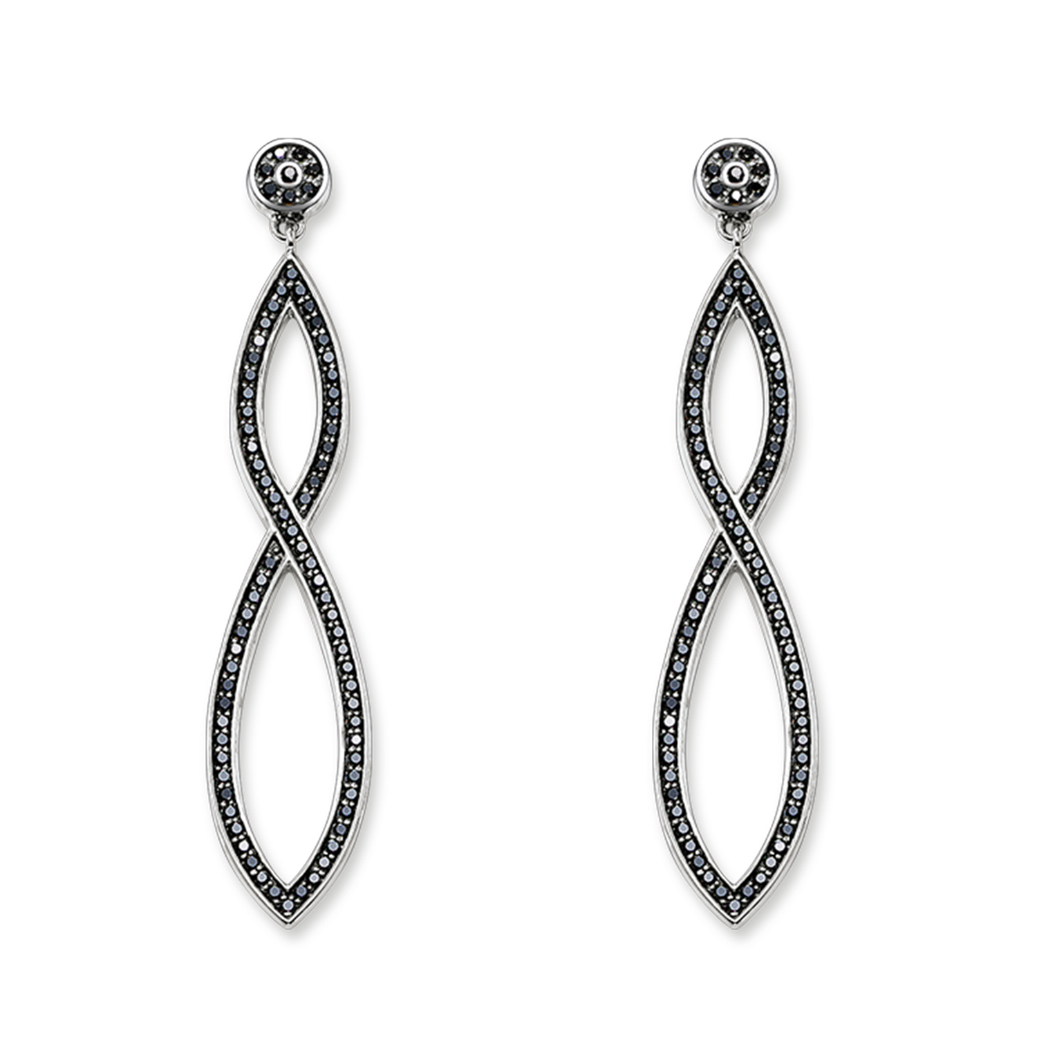 Bo pendantes argent, zircons noirs - H1831-643-11 - Thomas Sabo