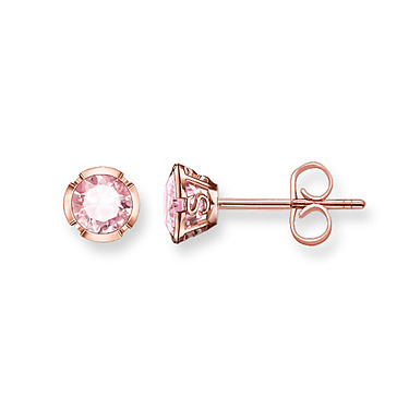 Plated-rose earrings with cz