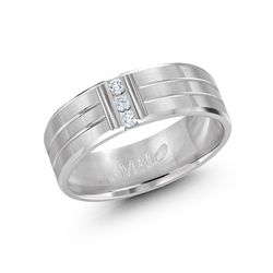 White Gold band with a Total of 10 Diamond Points, 7mm - JMD-500-7WG - Malo