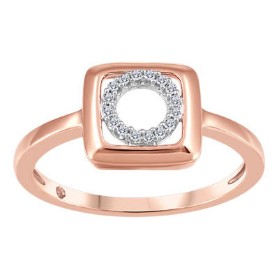 Bague or rose 5 pts dia tot - JVJ3318-R - Beverly Hills