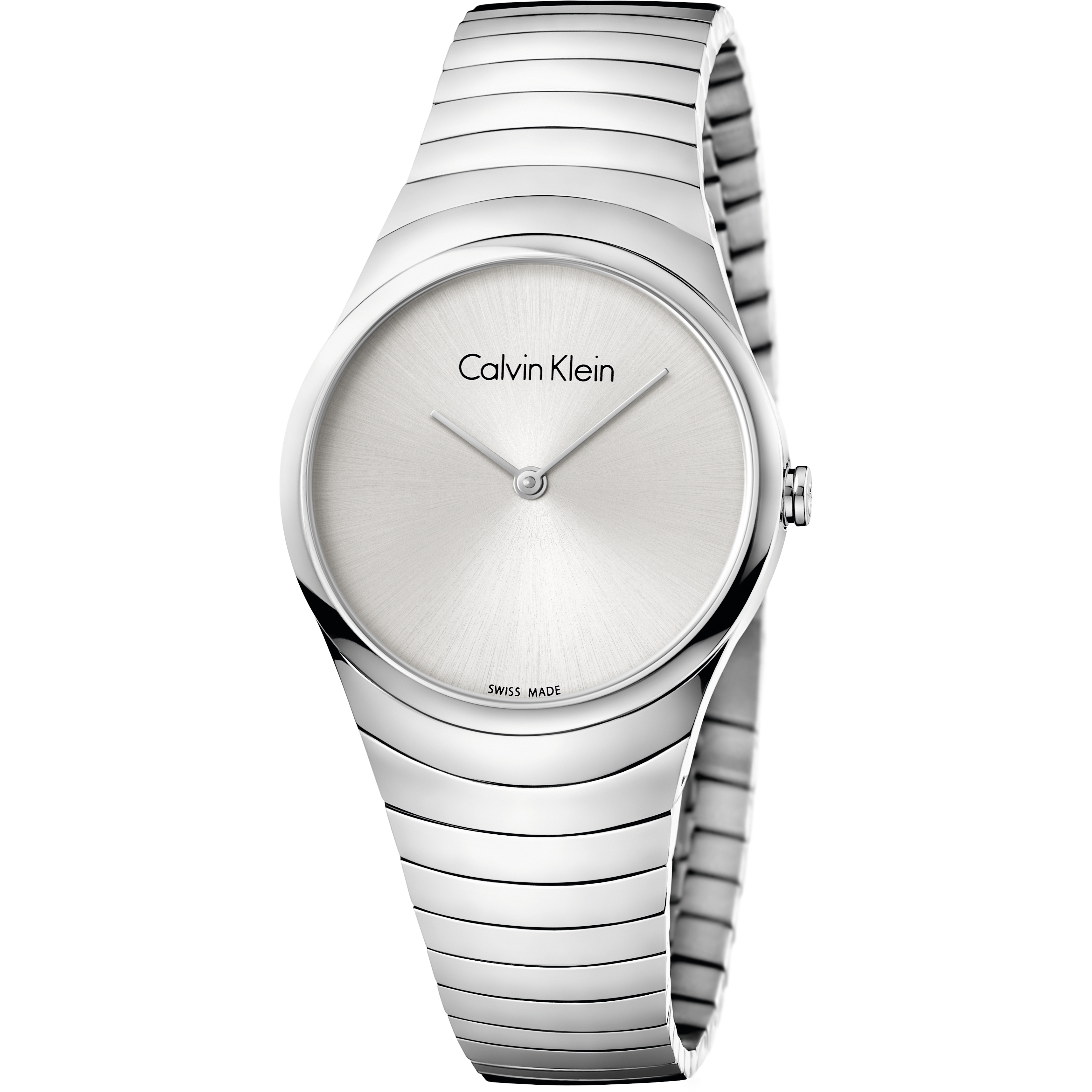 Women's silver background steel watch