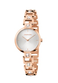 Women's pink steel & cz watch