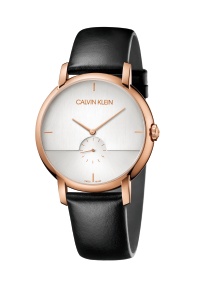 Men's pink steel and leather watch - K9H2X6C6 - Calvin Klein