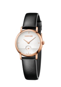 Womrn's pink steel and leather watch - K9H2Y6C6 - Calvin Klein