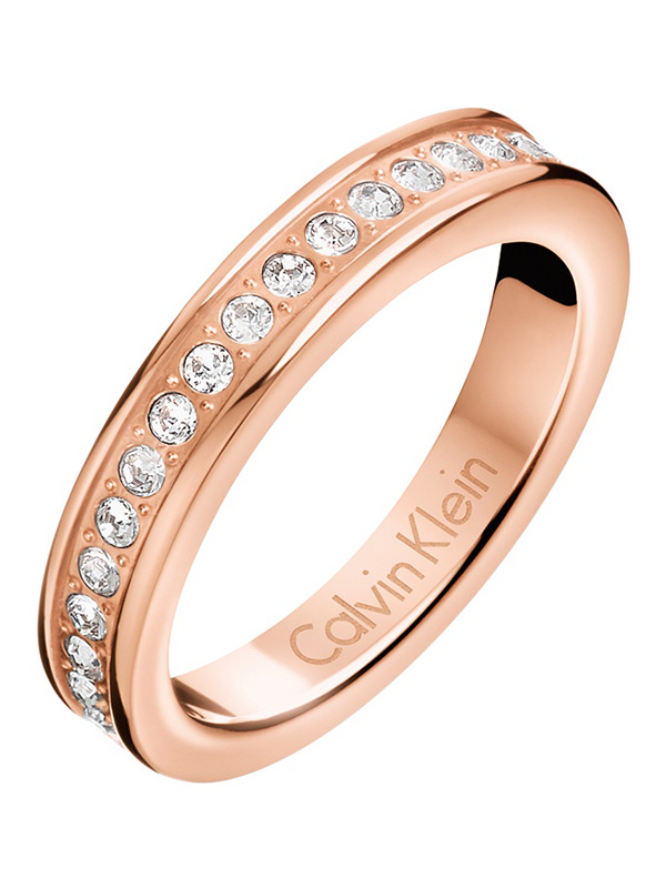 Pink steel eternity ring with zirconia - KJ06PR140107 - Calvin Klein