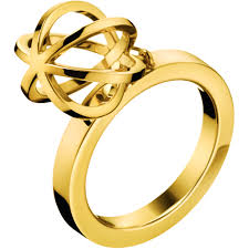 Women's golden steel ring - KJ4XJR100206 - Calvin Klein