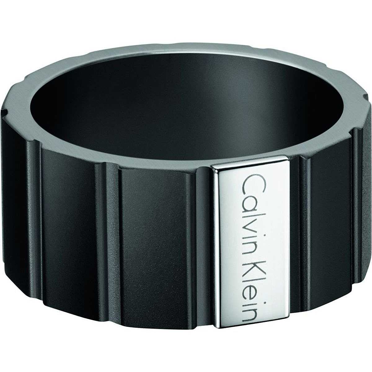 Men's black and steel ring si: 9 - KJ5SBR280109 - Calvin Klein