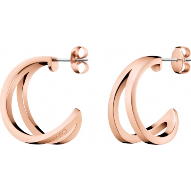 Women's pink steel half hoop earrings - KJ6VPE100100 - Calvin Klein