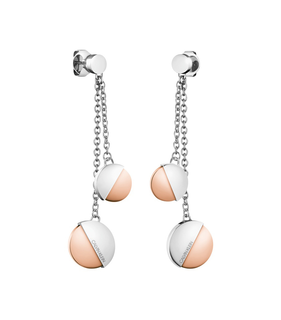 2-tone pink steel dangling earrings - KJ8RPE200200 - Calvin Klein