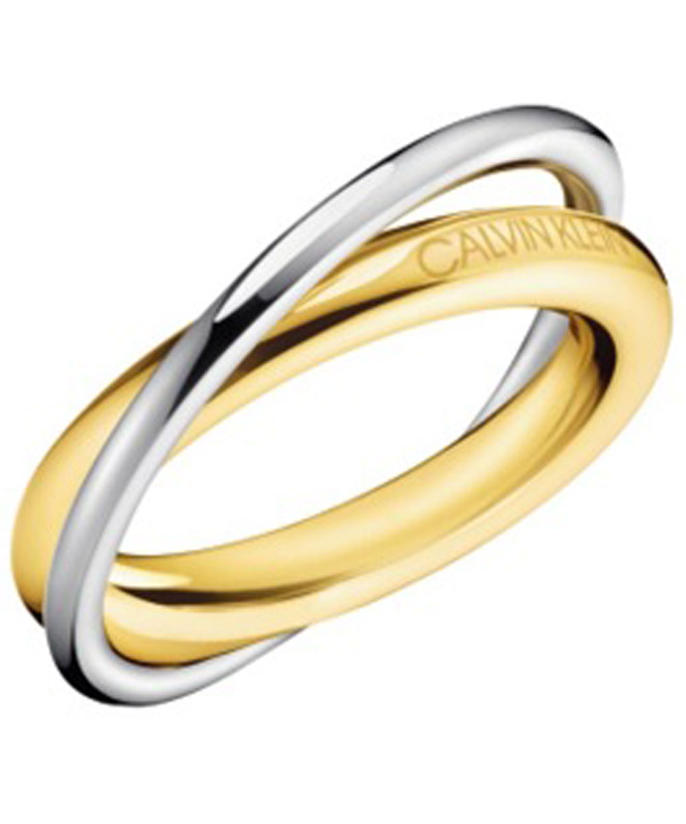 2-tone yellow steel ring si: 6 - KJ8XJR200106 - Calvin Klein