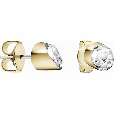 Golden steel fixed earrings with zirconium - KJ8YJE140200 - Calvin Klein