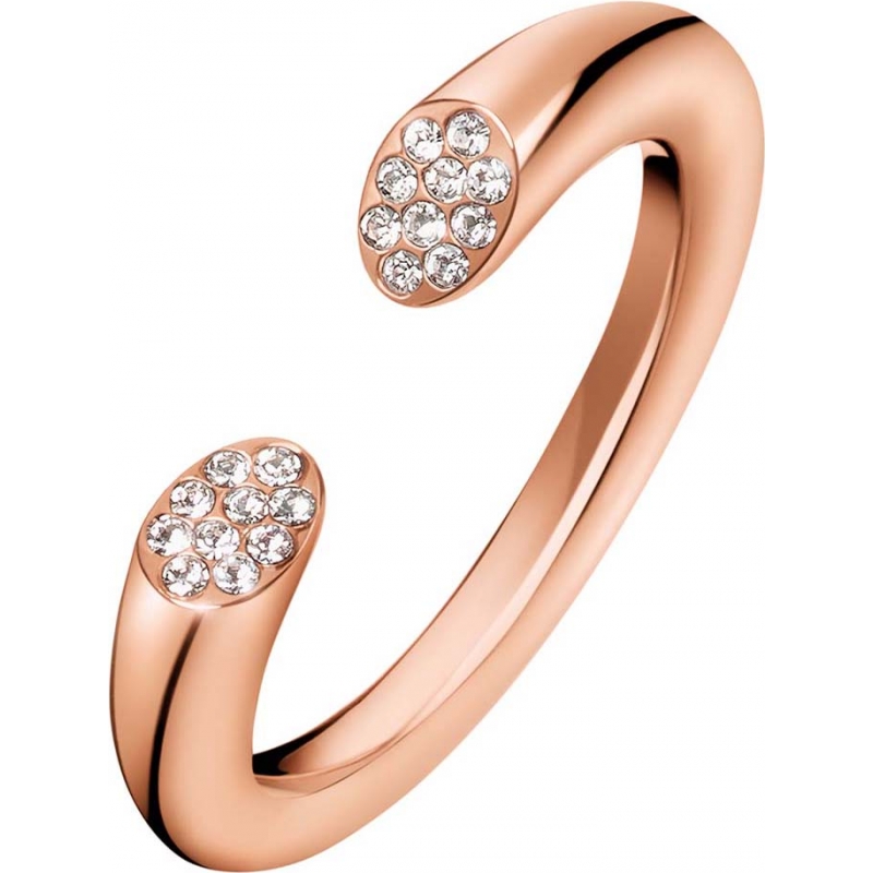 Pink steel and zirconia ring si: 7 - KJ8YPR140107 - Calvin Klein