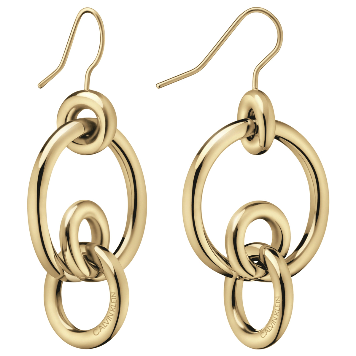 Golden steel earrings