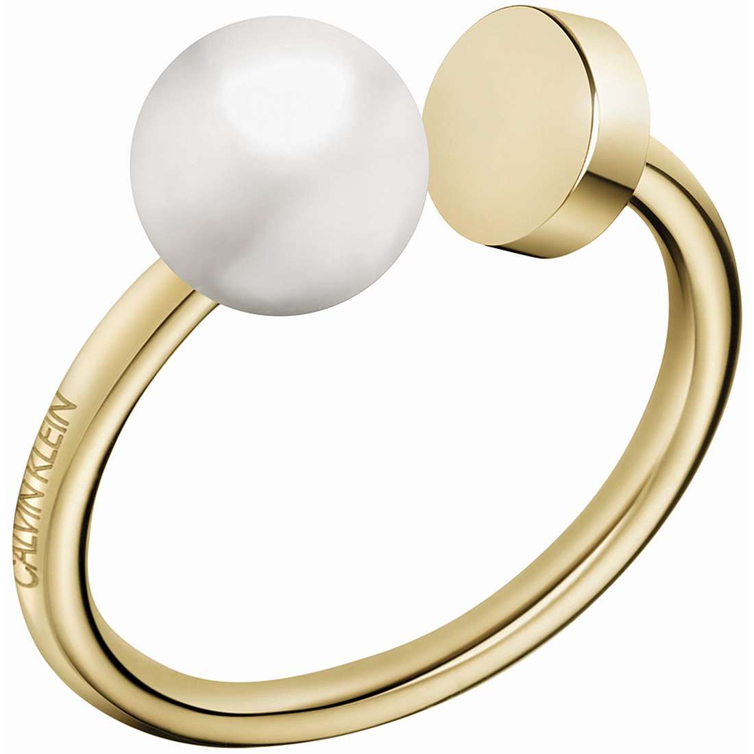 Golden steel and pearl ring si: 6