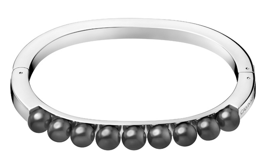 Rigid bracelet in steel with pearls - KJAKMD04010M - Calvin Klein