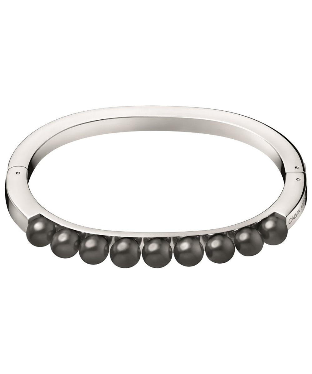 Rigid bracelet in steel with pearls - KJAKMD04010S - Calvin Klein