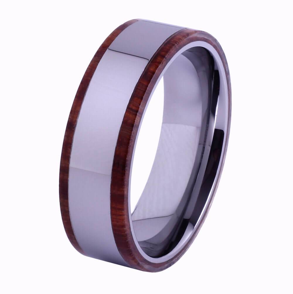 Unisex wood and steel ring - KT-007 - Konifer