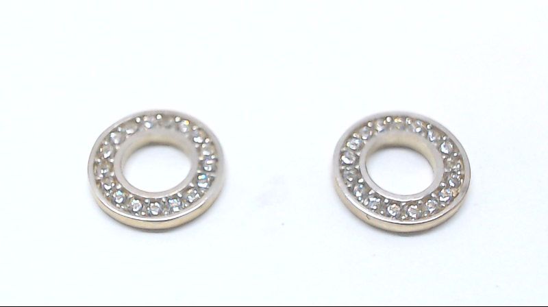 Yellow gold zirconium round fixed earrings - MAS-331-J-BO - Exclusivity