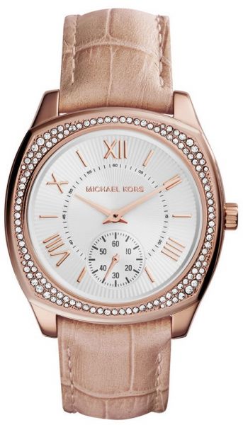 Women's pink steel and leather watch - MK2388 - Michael Kors