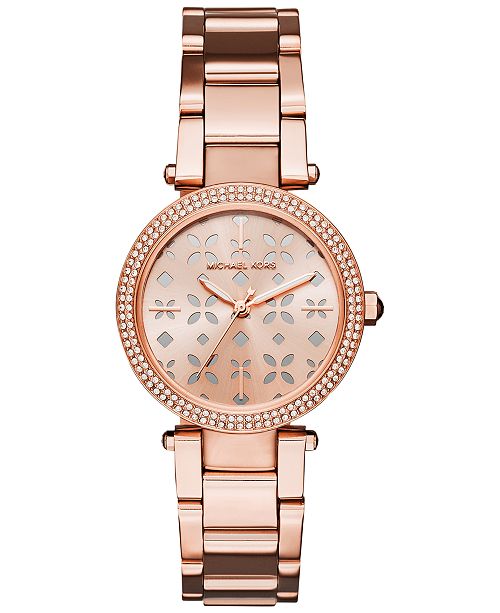 Montre acier rosé, zircons - MK6470 - Michael Kors