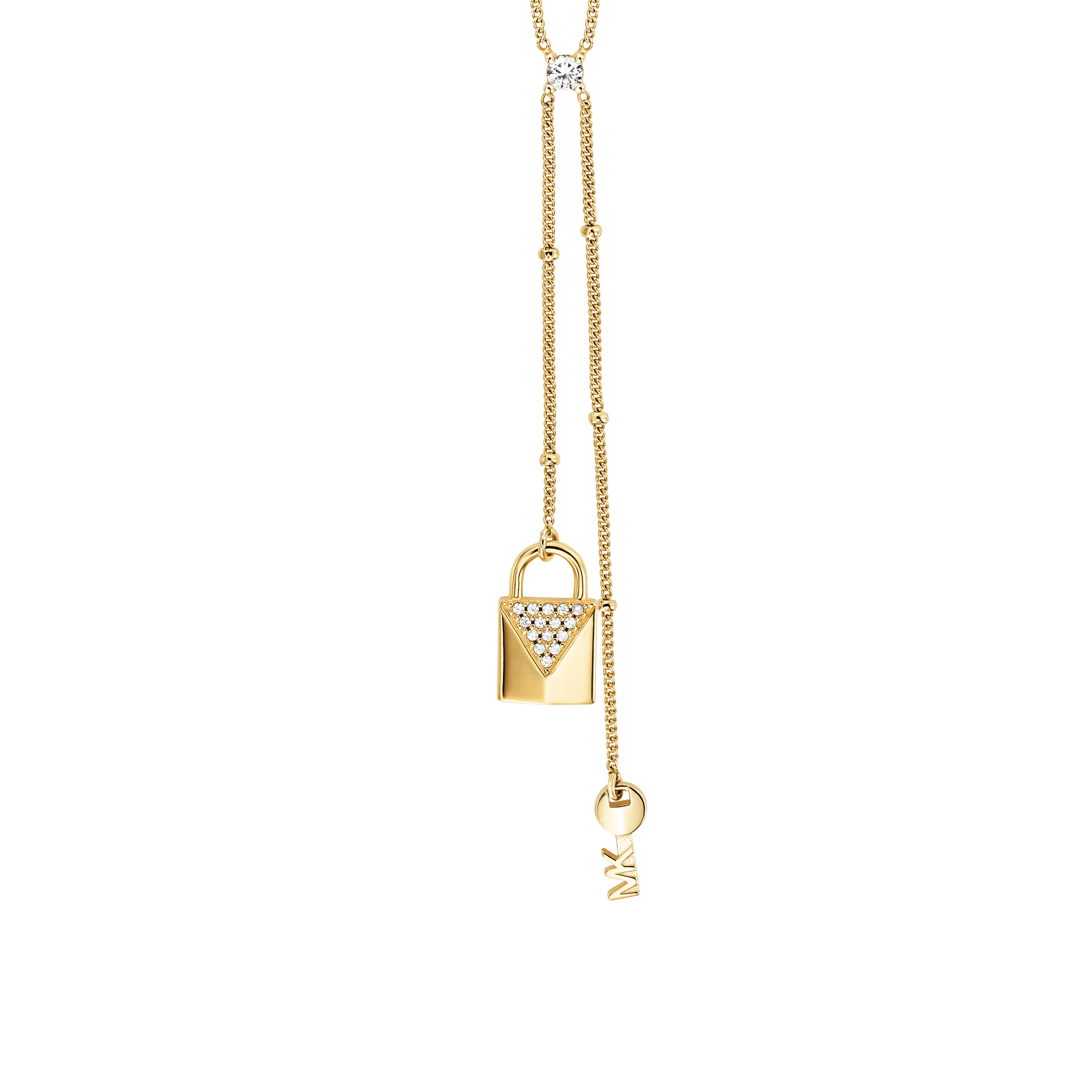 Pendentif en argent doré avec zircons - MKC1023AN710 - Bijoux Michael Kors