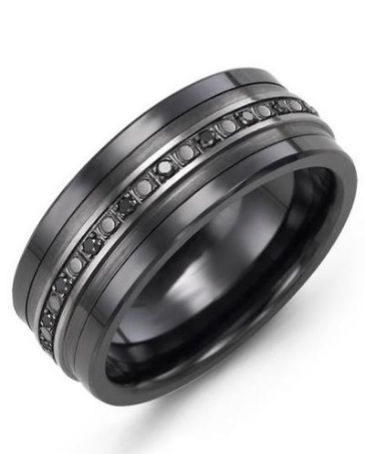 23 pt dia black gold/black ceramic ring - MKH910CF-23B - Madani