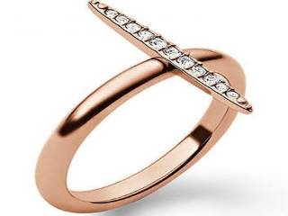 Bague en acier rosé avec zircons gr: 9 - MKJ35247919 - Bijoux Michael Kors