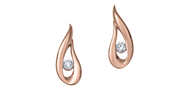 Pink 2-tone earrings 7 can dia pts with certificate - ML242RW14 - Corona